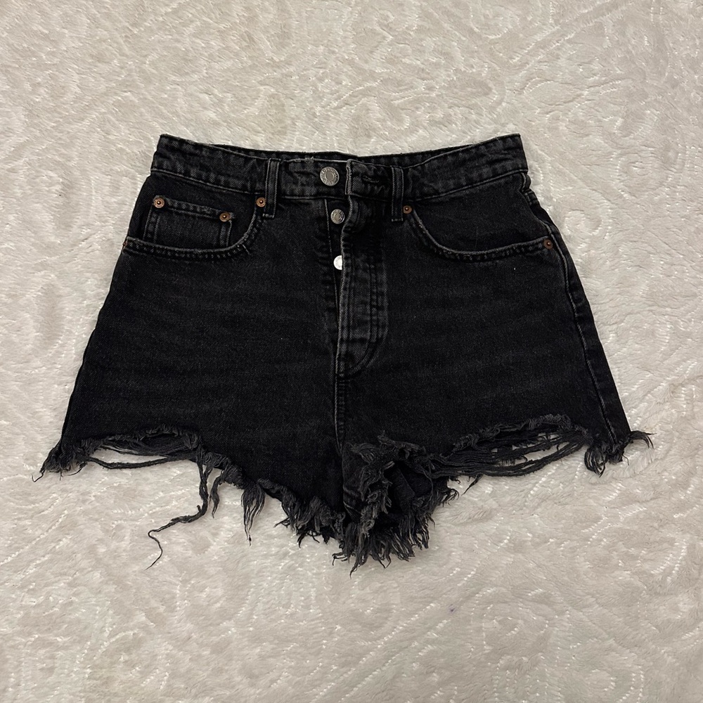 Zara black denim shorts